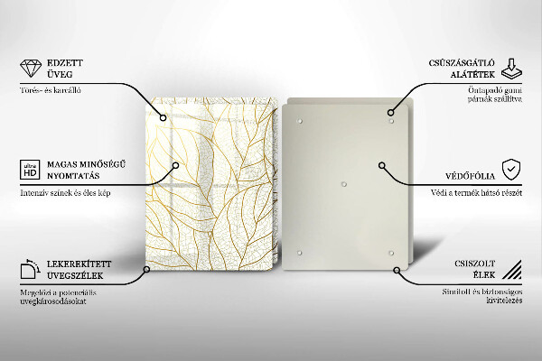 Cache plaque de cuisson Modèle de feuilles de dessin au trait