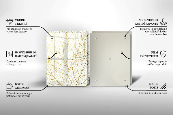 Cache plaque de cuisson Modèle de feuilles de dessin au trait