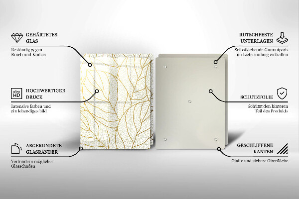 Cache plaque de cuisson Modèle de feuilles de dessin au trait