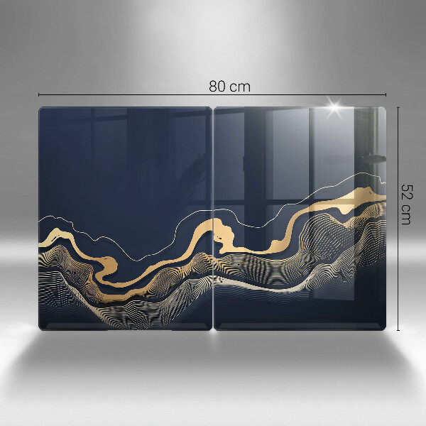 Cache plaque de cuisson Lignes dorées abstraites