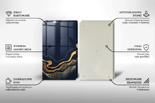 Cache plaque de cuisson Lignes dorées abstraites