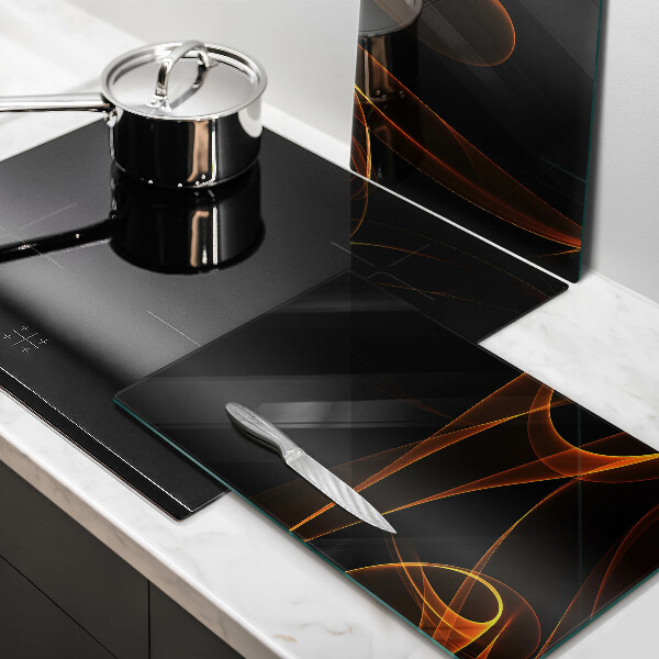 Cache plaque de cuisson Lignes abstraites