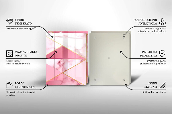 Cache plaque de cuisson Marbre géométrique