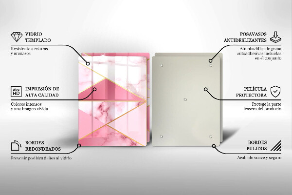 Cache plaque de cuisson Marbre géométrique