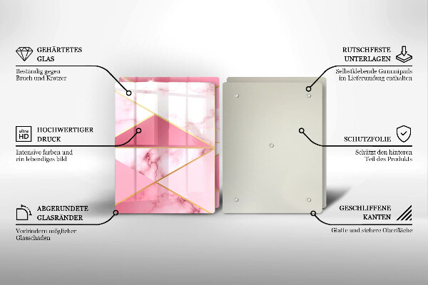 Cache plaque de cuisson Marbre géométrique