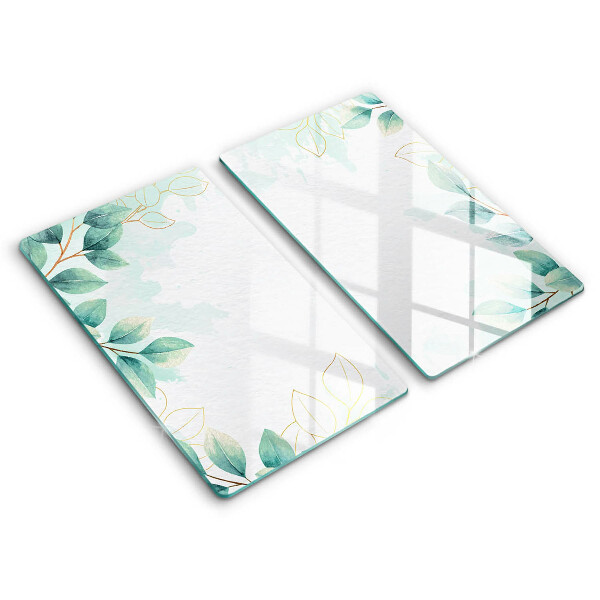 Cache plaque de cuisson Feuilles peintes