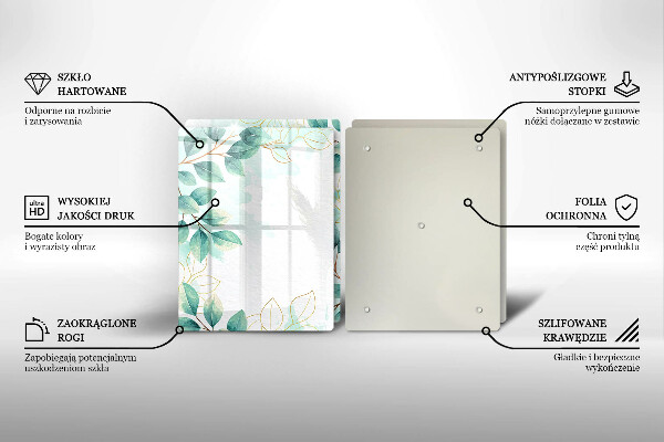 Cache plaque de cuisson Feuilles peintes