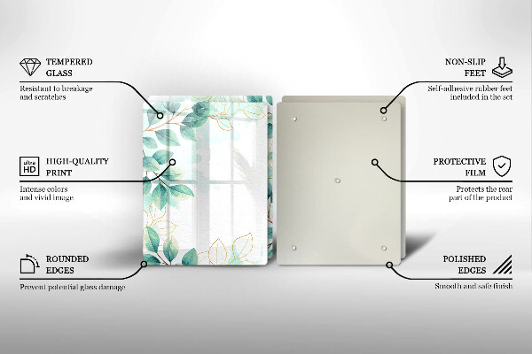 Cache plaque de cuisson Feuilles peintes