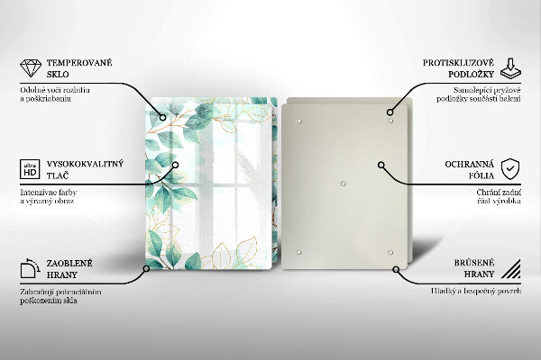 Cache plaque de cuisson Feuilles peintes