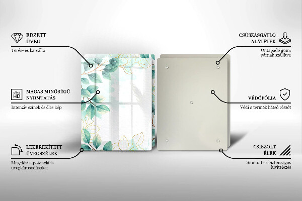 Cache plaque de cuisson Feuilles peintes