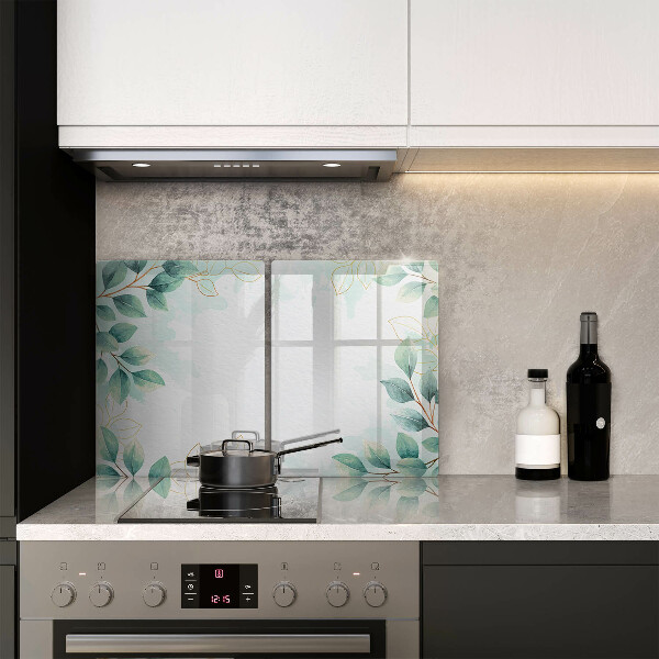 Cache plaque de cuisson Feuilles peintes