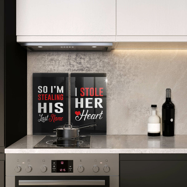 Cache plaque de cuisson Inscription phrase motif