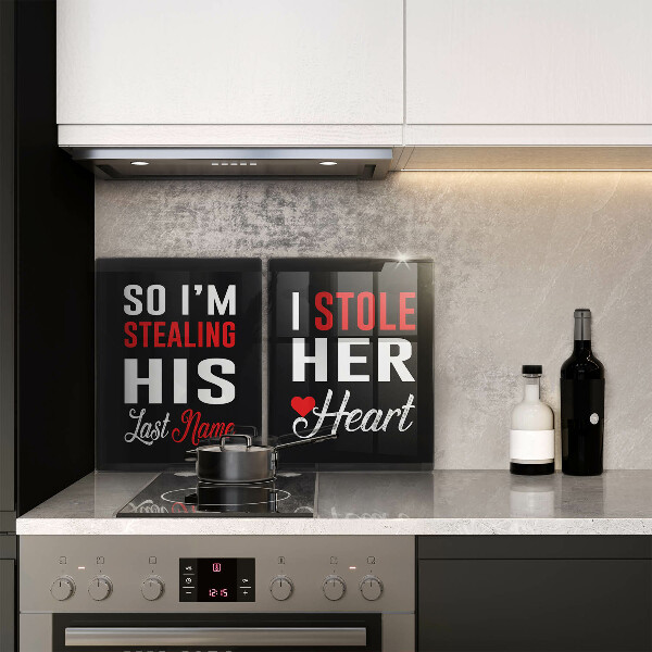 Cache plaque de cuisson Inscription phrase motif