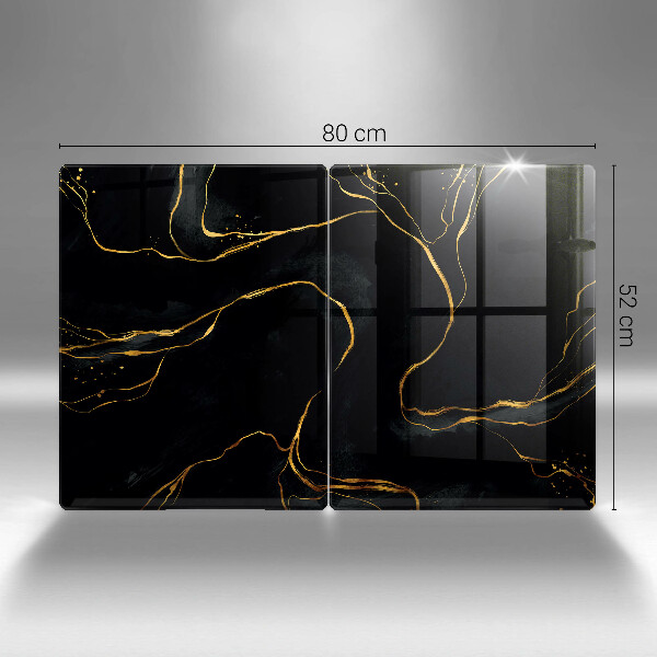 Cache plaque de cuisson Marbre noir