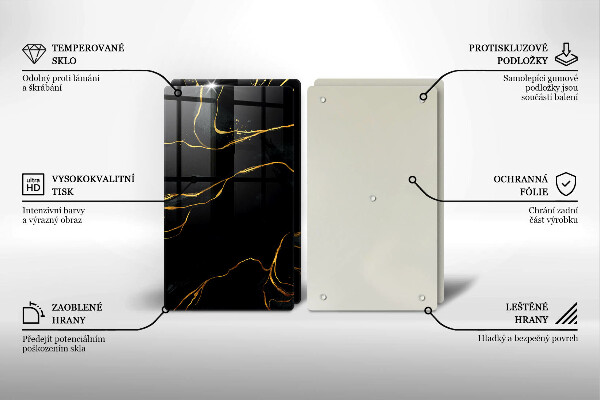 Cache plaque de cuisson Marbre noir