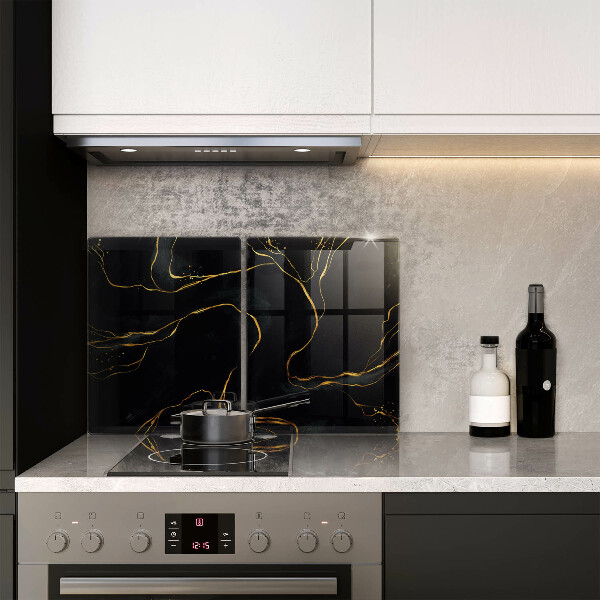 Cache plaque de cuisson Marbre noir