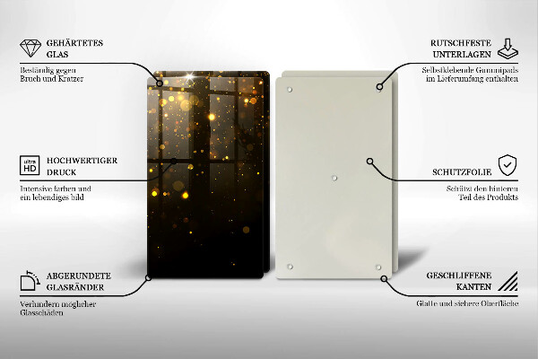 Cache plaque de cuisson Paillettes d'or