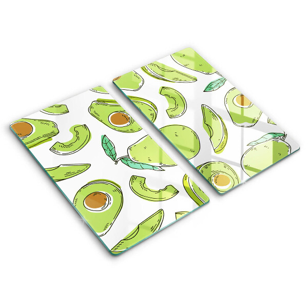 Cache plaque de cuisson Avocat et poire