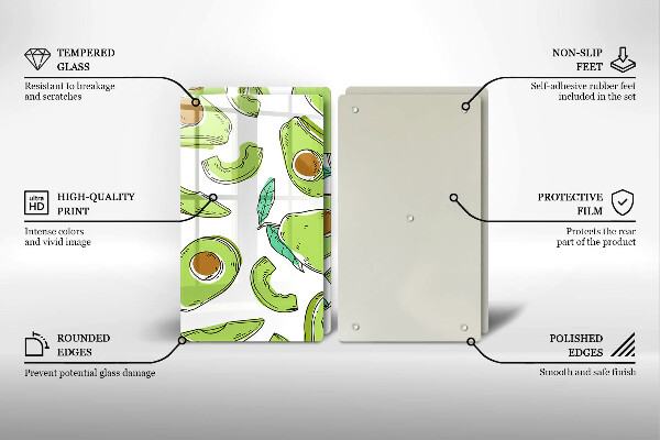 Cache plaque de cuisson Avocat et poire