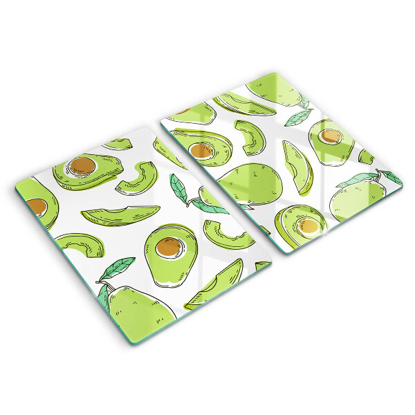 Cache plaque de cuisson Avocat et poire