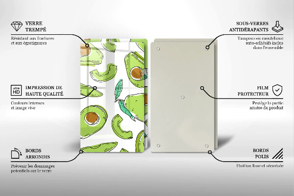 Cache plaque de cuisson Avocat et poire
