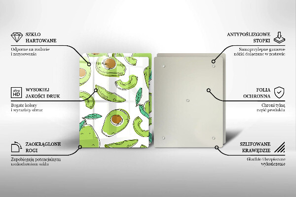 Cache plaque de cuisson Avocat et poire