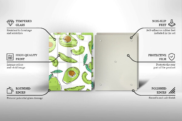 Cache plaque de cuisson Avocat et poire