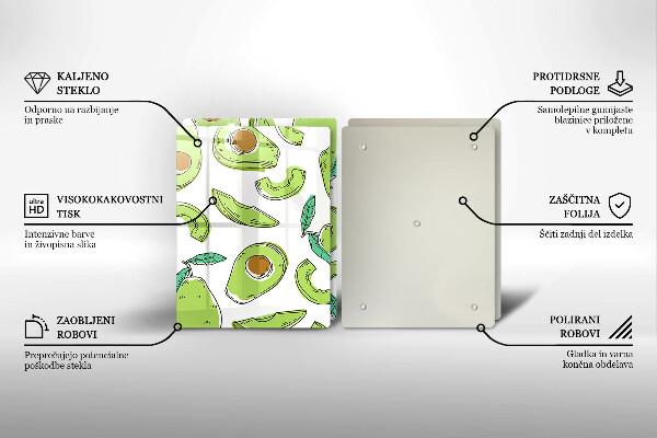 Cache plaque de cuisson Avocat et poire