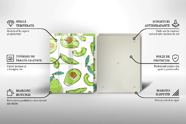 Cache plaque de cuisson Avocat et poire
