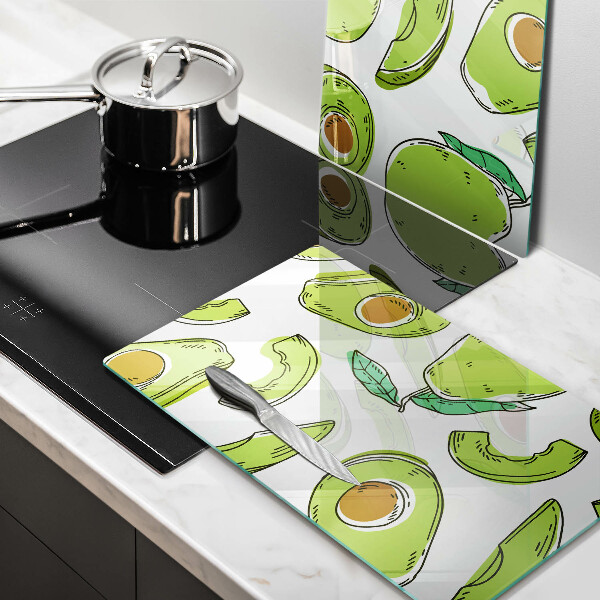 Cache plaque de cuisson Avocat et poire