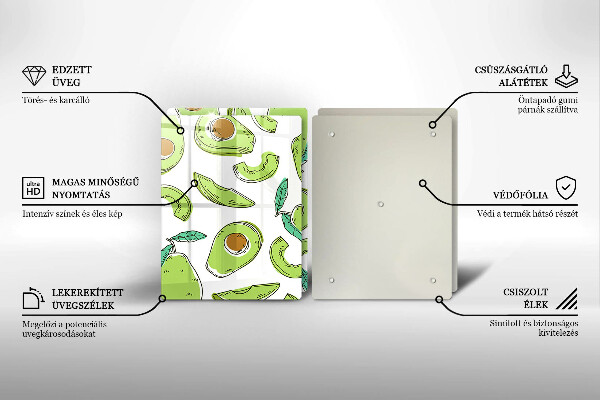 Cache plaque de cuisson Avocat et poire