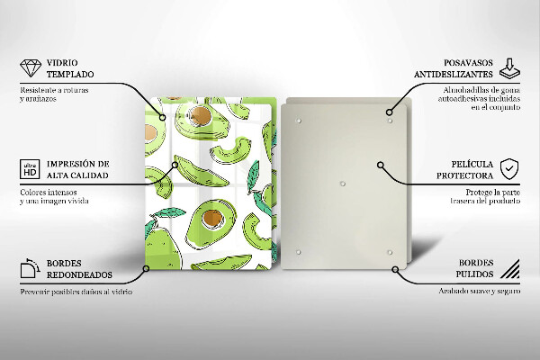 Cache plaque de cuisson Avocat et poire