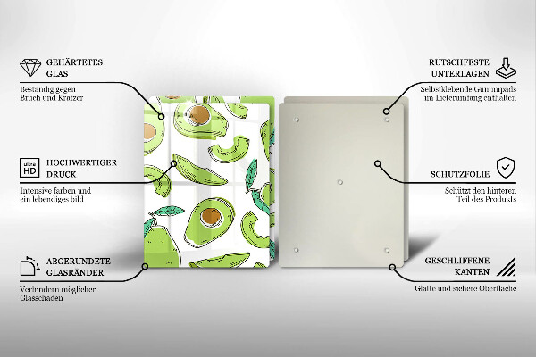 Cache plaque de cuisson Avocat et poire