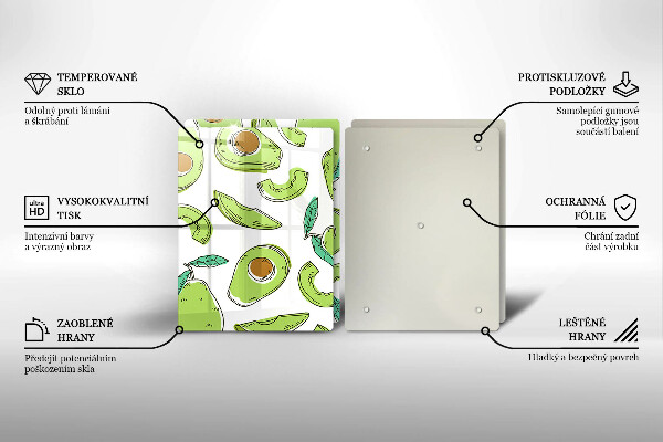 Cache plaque de cuisson Avocat et poire