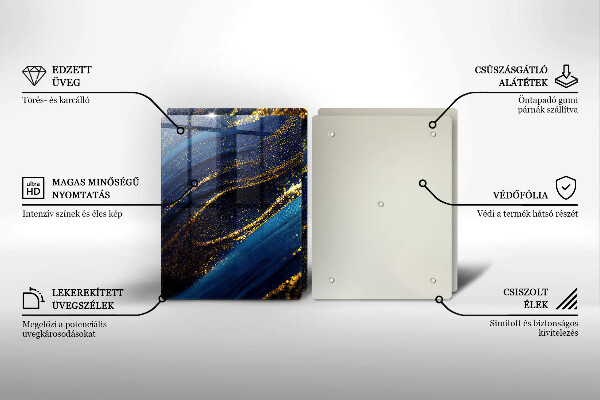 Protection plaque induction Abstraction bleu marine