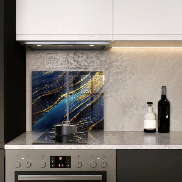 Protection plaque induction Abstraction bleu marine