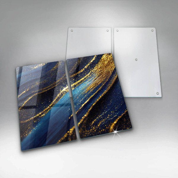 Protection plaque induction Abstraction bleu marine