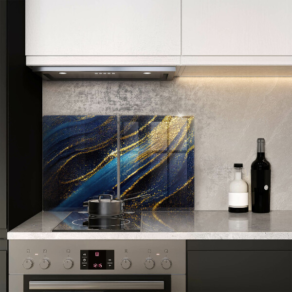 Protection plaque induction Abstraction bleu marine