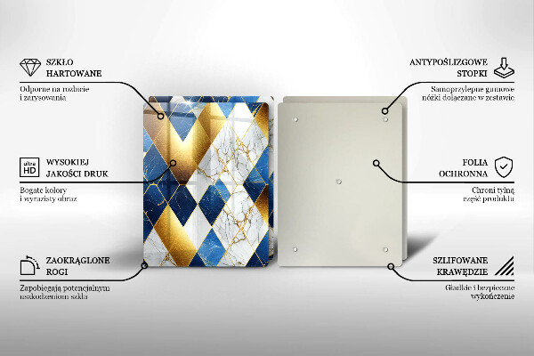 Protection plaque induction Losanges de marbre doré