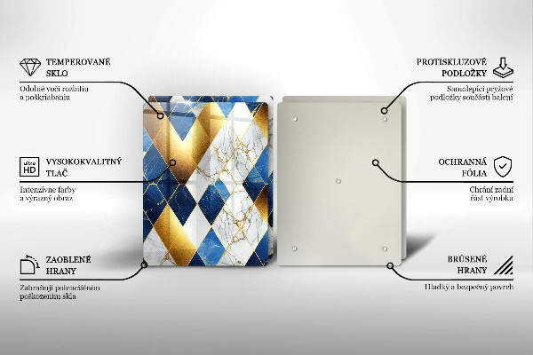 Protection plaque induction Losanges de marbre doré