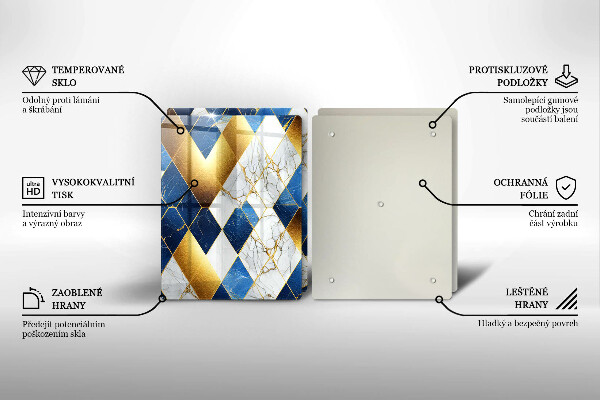 Protection plaque induction Losanges de marbre doré