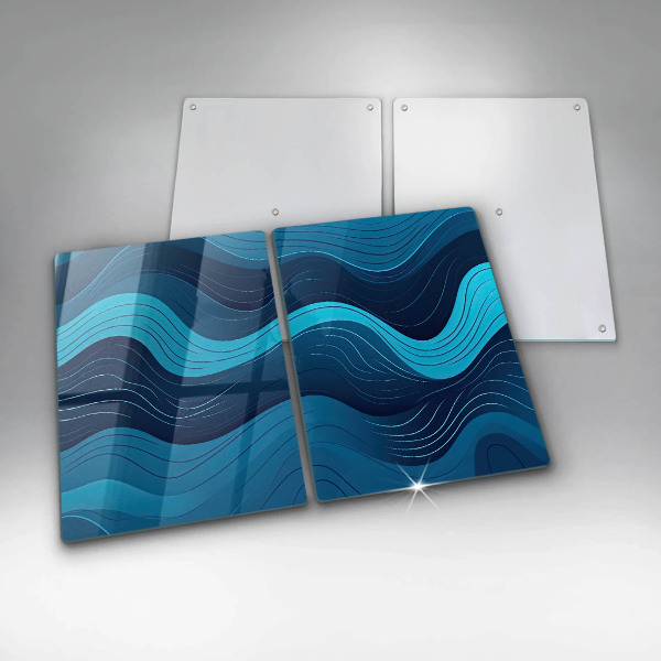 Protection plaque induction Vagues abstraites