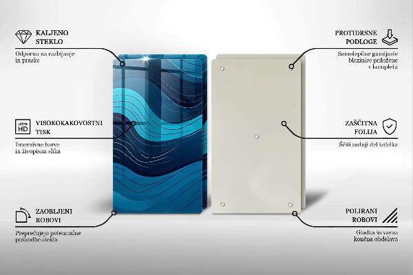 Protection plaque induction Vagues abstraites