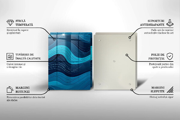 Protection plaque induction Vagues abstraites