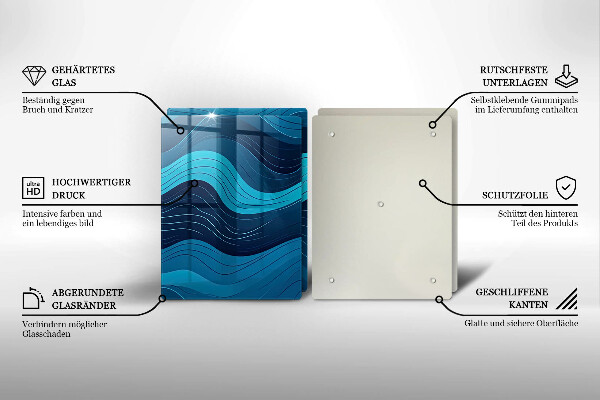 Protection plaque induction Vagues abstraites