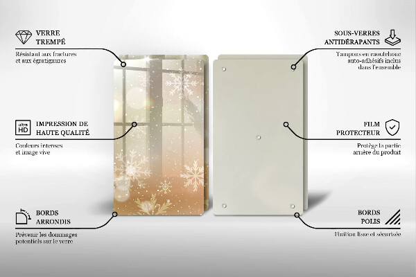 Protection plaque induction Flocons de neige