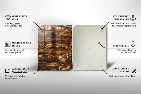 Protection plaque induction Texture du bois