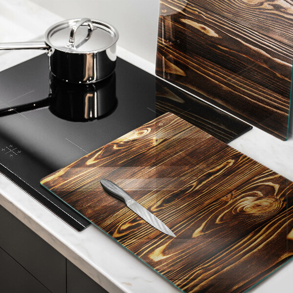 Protection plaque induction Texture du bois