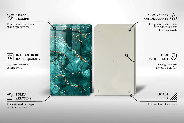 Protection plaque induction Marbre bleu