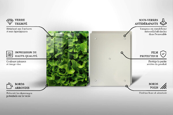 Protection plaque induction Feuilles de laitue verte